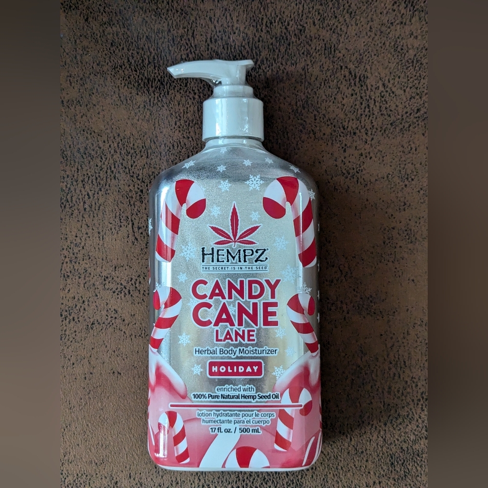 Hempz Candy Cane Lane Herbal Body Moisturizer - Red and White